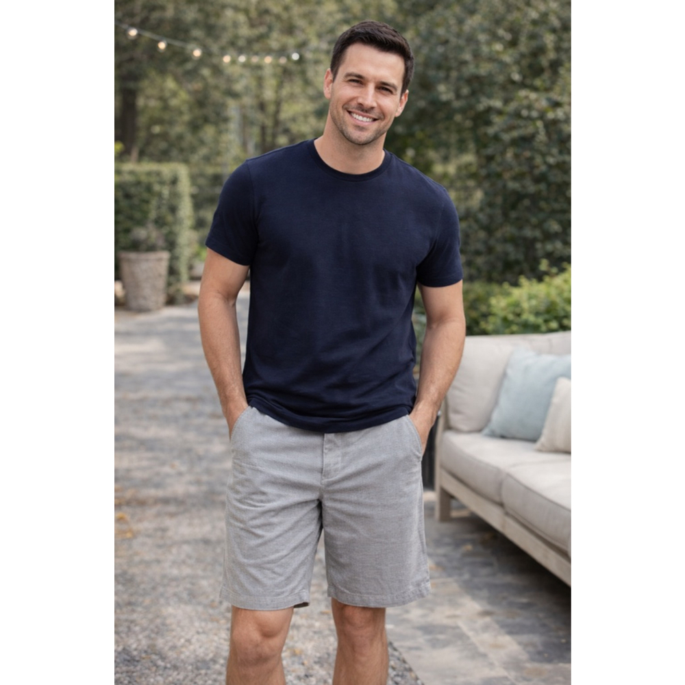Men's George Grey Stripe Walk Flat Front Shorts Waist 42